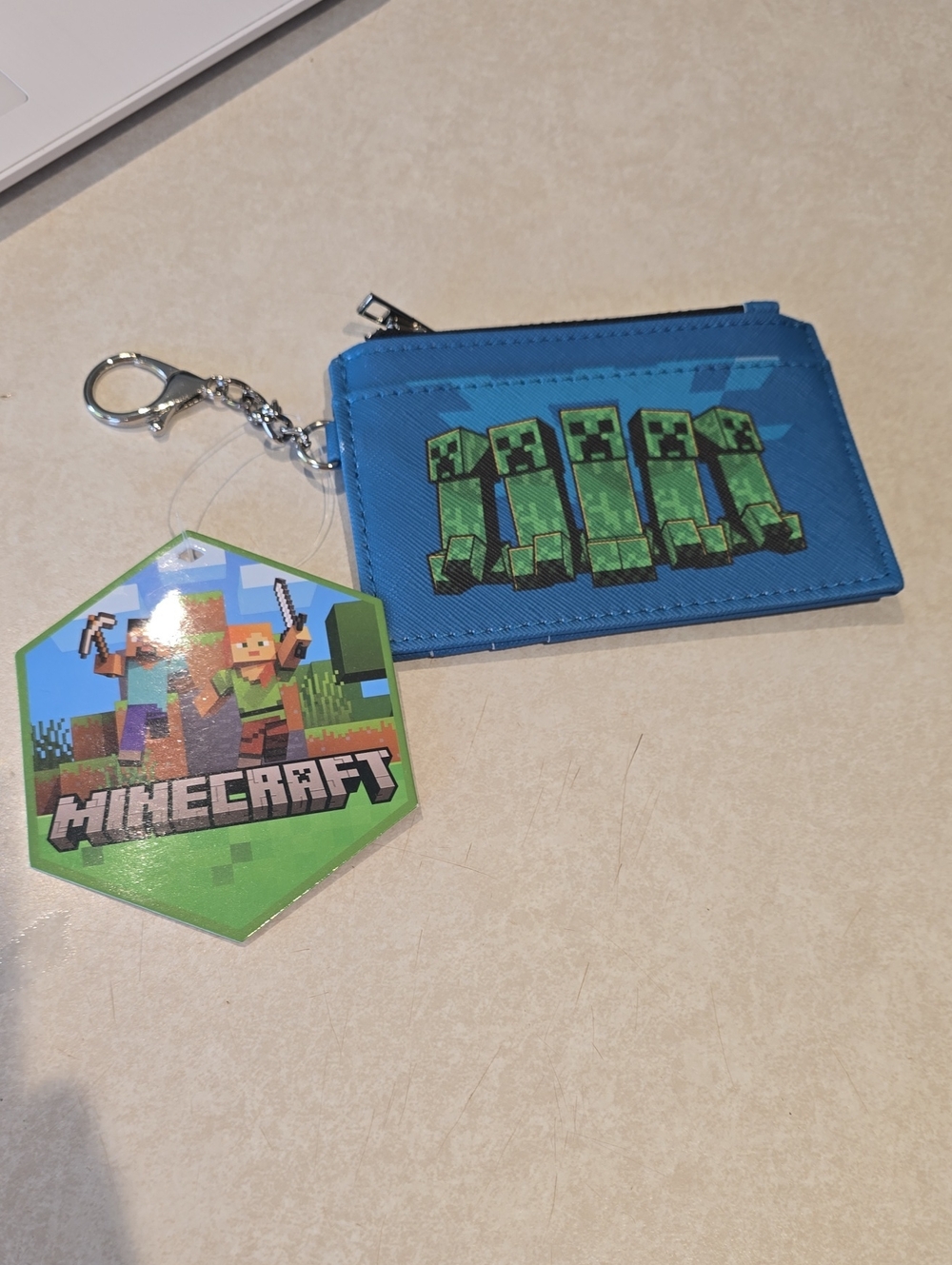 Minecraft Kids Wallet w Zipper and Key Ring